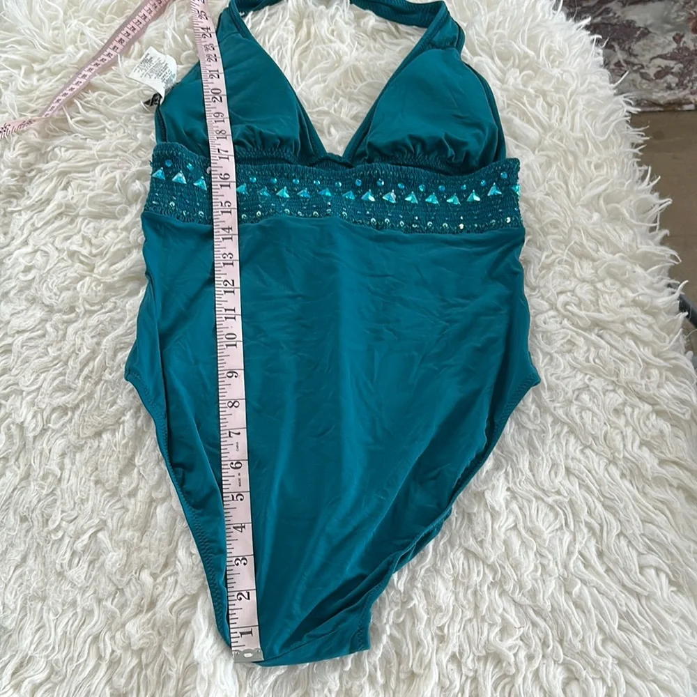 DKNY Teal One-Piece Swimsuit - Picture 7 of 12